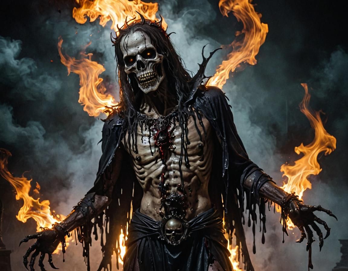 Decaying Zombie Lich: Dark, Smokey, Sinister Elegance