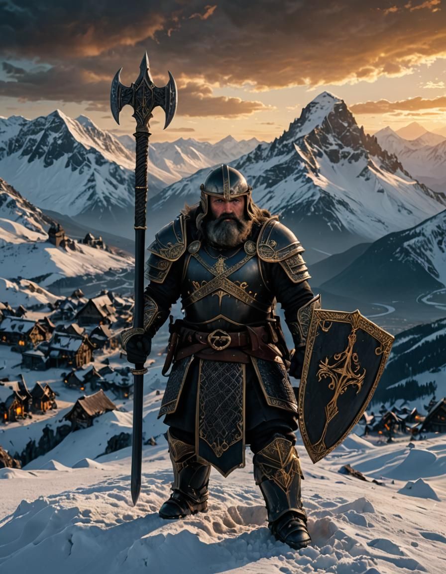Lord of the Rings Dwarven Warrior in Gothic Armor