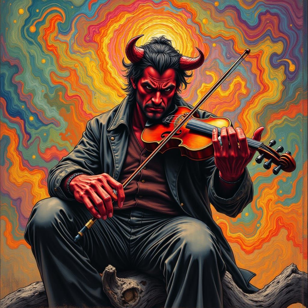 Devil's Fiddle Duel in Fractured Renaissance Style