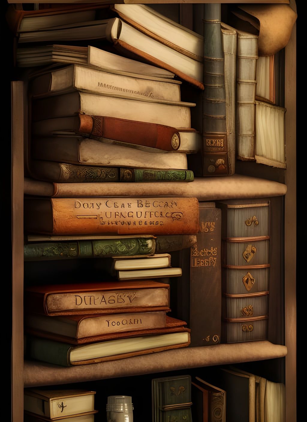 Mystical Wizard's Library Revisited in Intricate Digital Art