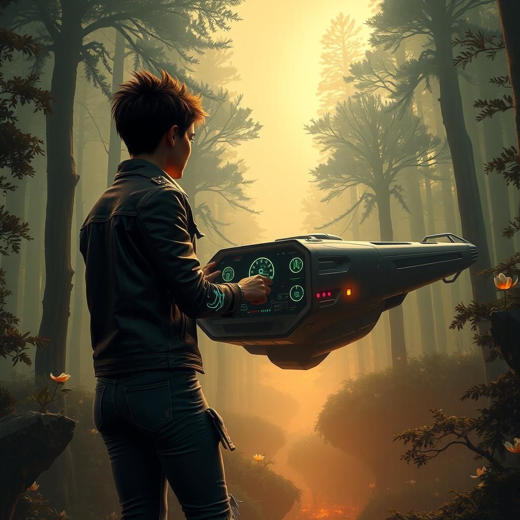 Woman Pilots Ship Through Alien Forest