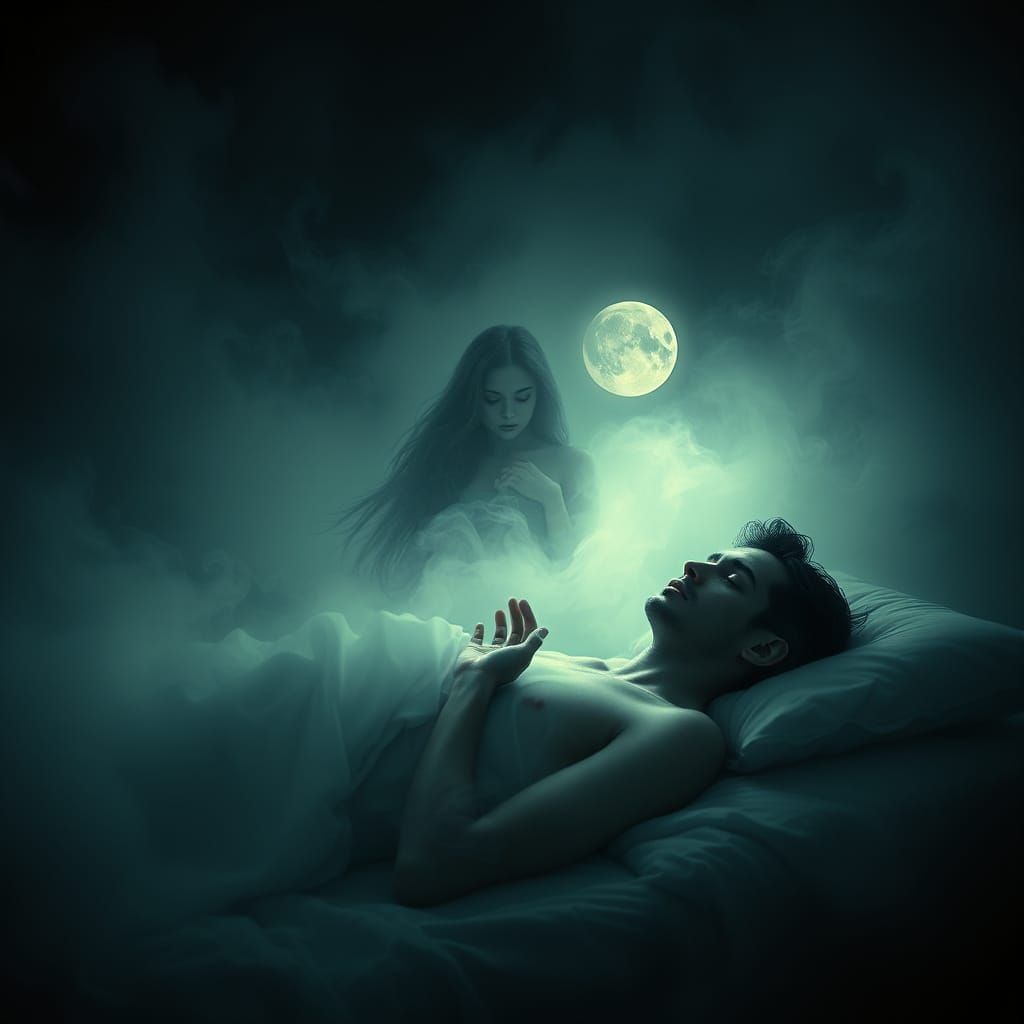 Ethereal Woman Emerges in a Dreamlike Atmosphere