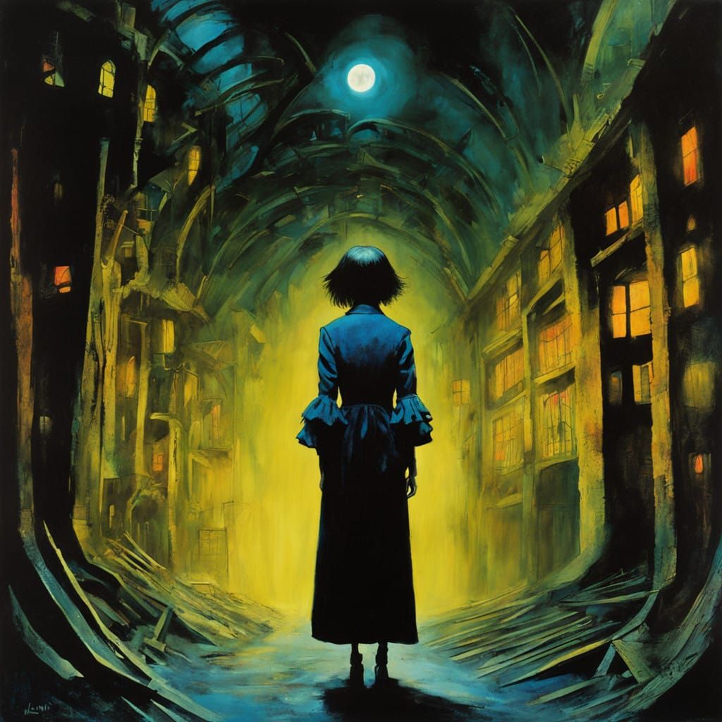 Coraline (dark fantasy/cyberpunk aesthetics)