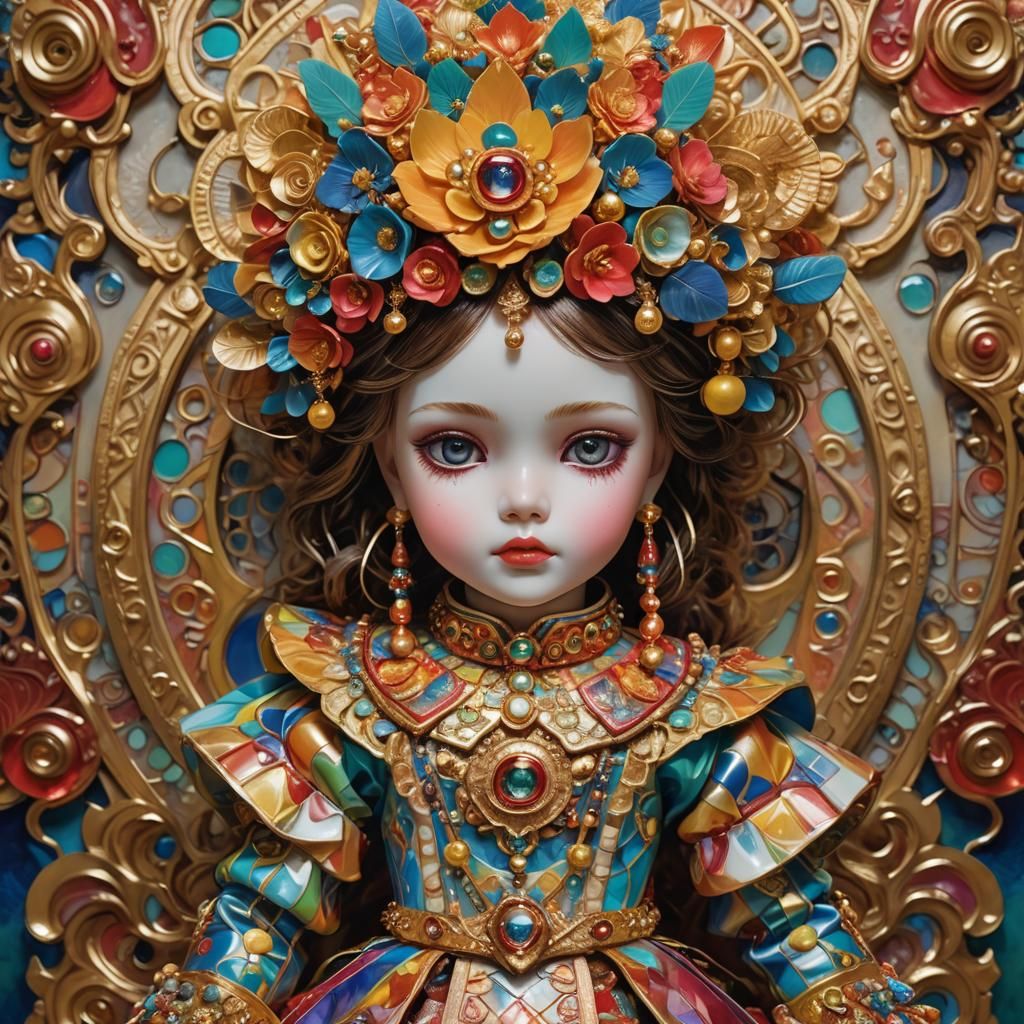 Intricate Doll in Elaborate Outfit as Concept Art