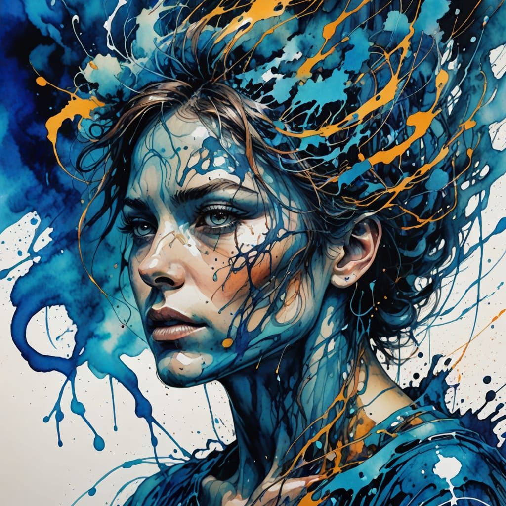 Surreal Proteus Watercolor Dissolving into Chaos