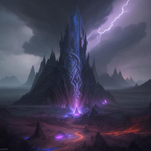 Mystical Fox with Dark Magic Lightning