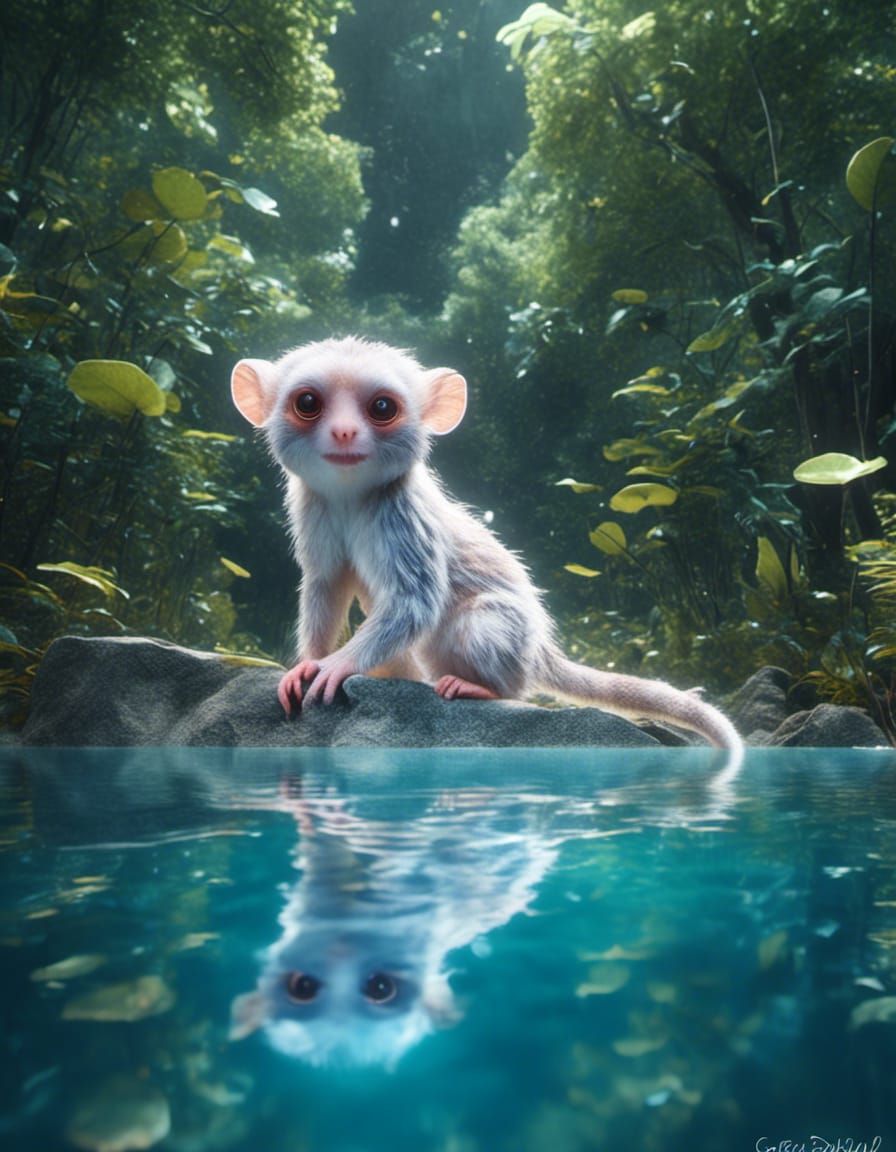 Cartoon Anthropomorphic Pygmy Marmoset Illustration