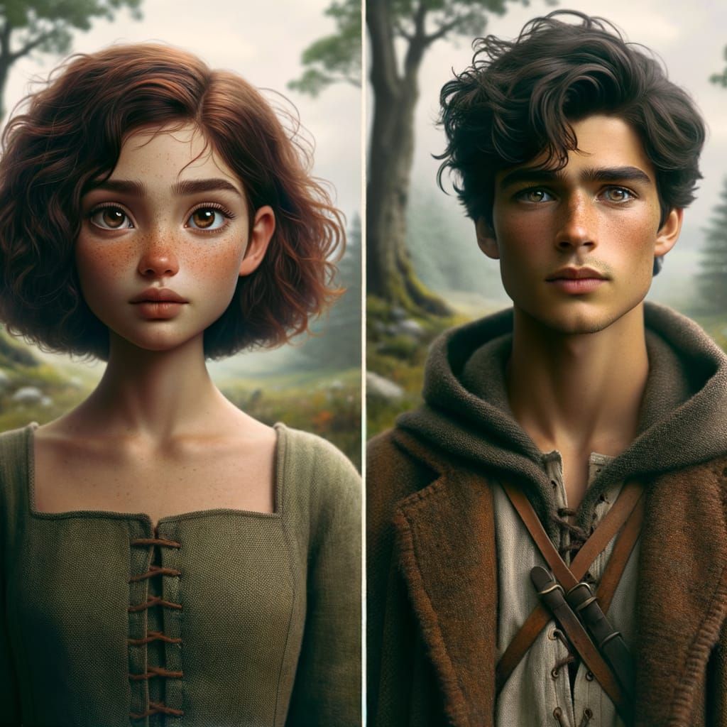 Maela and Erik Movie Poster in Traditional Animation Style