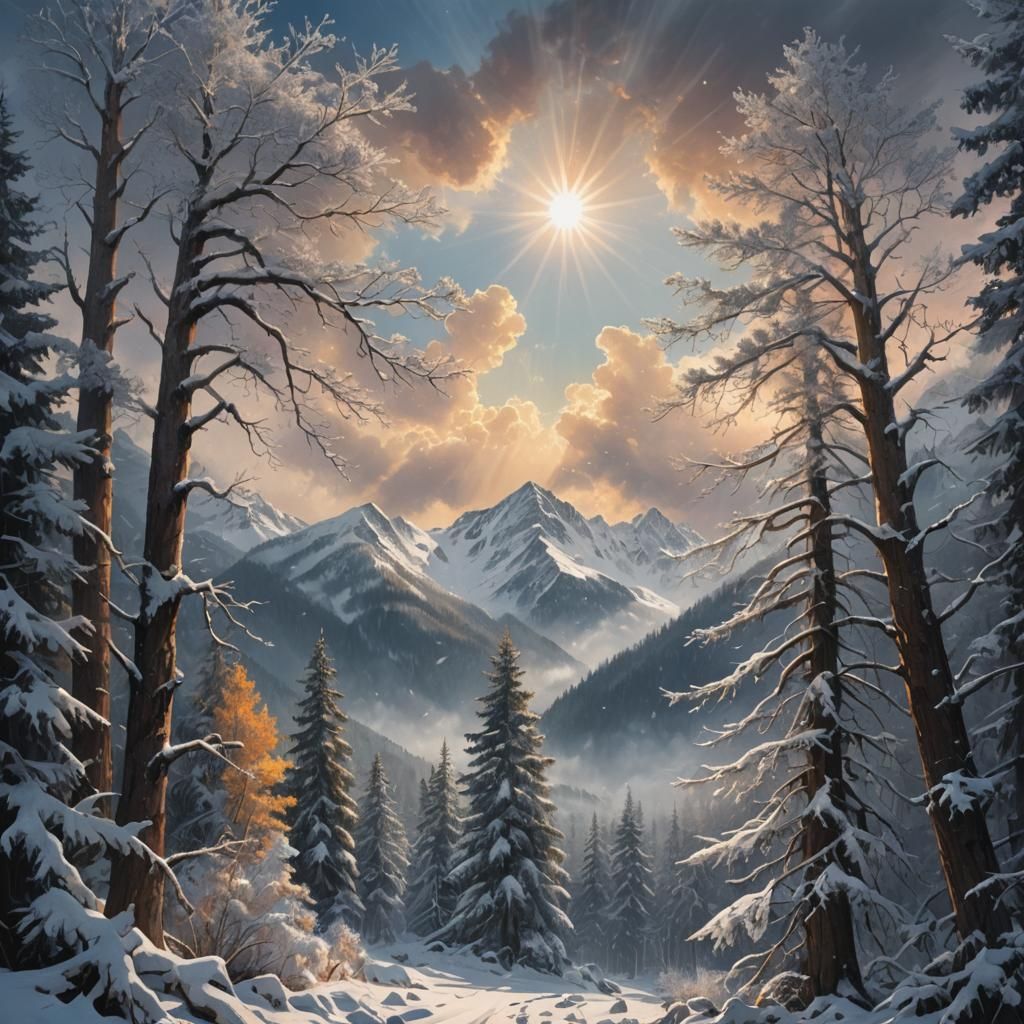 Winter Majesty in Hyper-Realistic Concept Art
