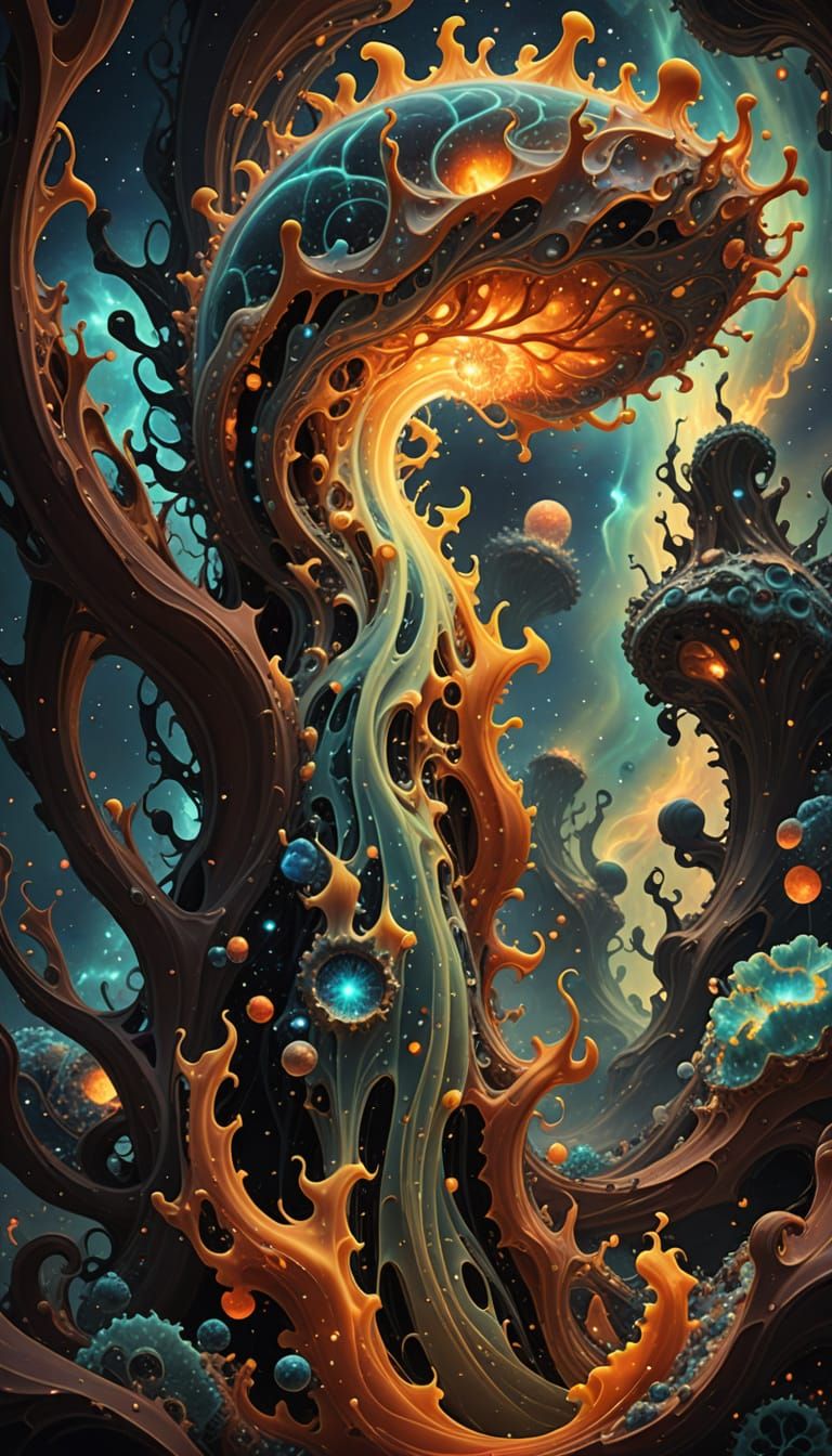 Mandelbrot 3D Abstract Vortex with Fractal Patterns