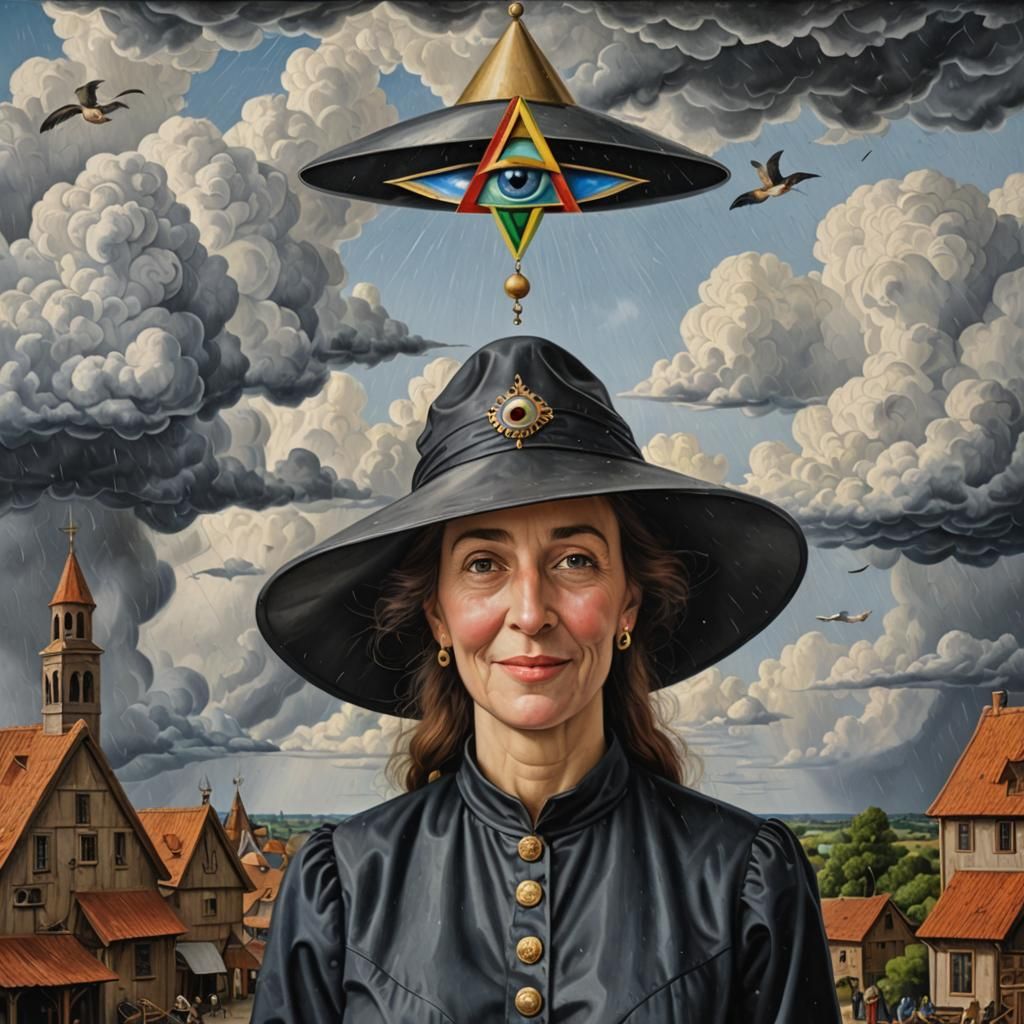 Mrs. Noah with All-Seeing Eye, Hans Memling Style