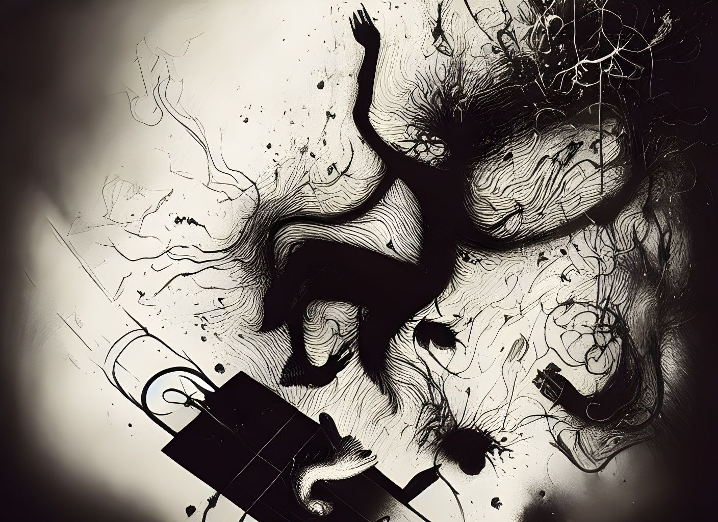 Dark Abstract: A Final Gurgle in Expressionist Style