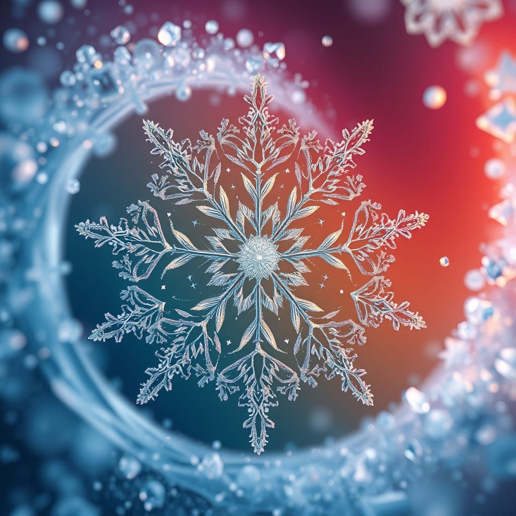 Mesmerizing Snowflake Vortex in Vibrant, Deep Colors