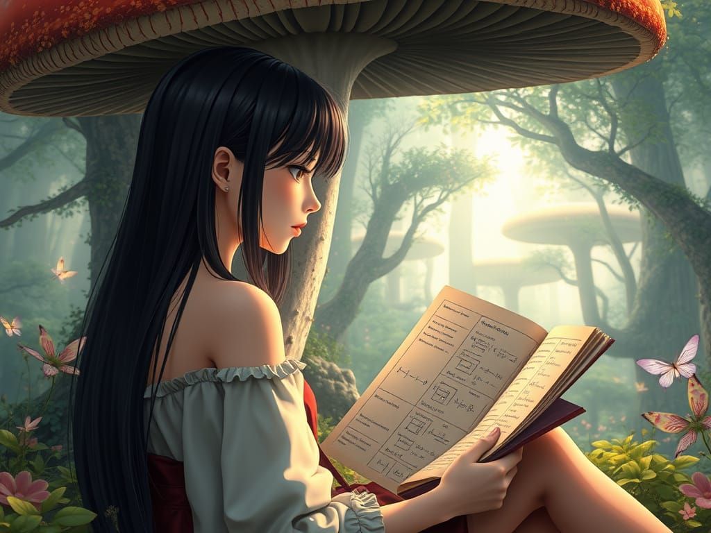 Enchanted Scholar in the Whimsical Forest