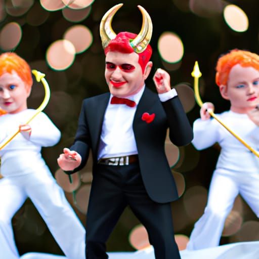 The Devil in a White Suit and Tie dancing with the Golden Girls