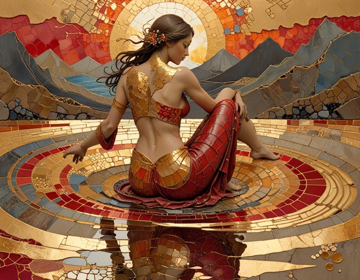 Vibrant Ocean Sunset in Thick Textured Impasto