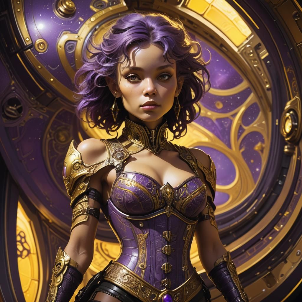 Alien Bounty Hunter Portrait in Dark Fantasy Style