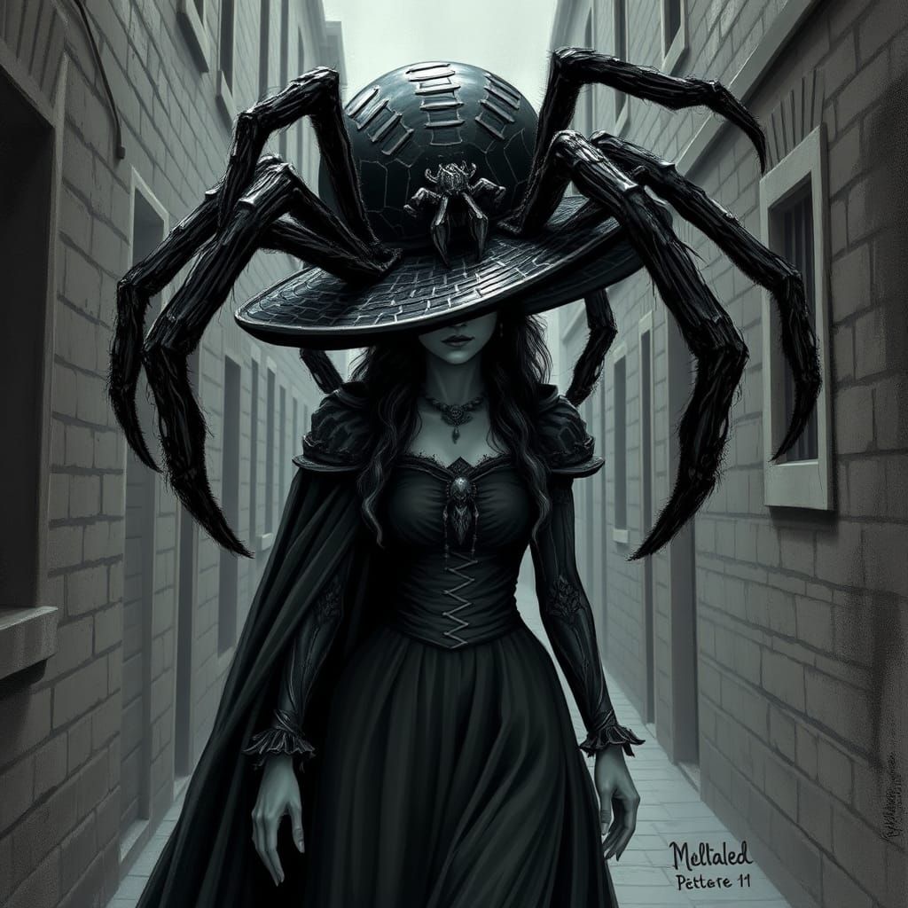 Noble Lady with Spider Hat in Evil Laneway