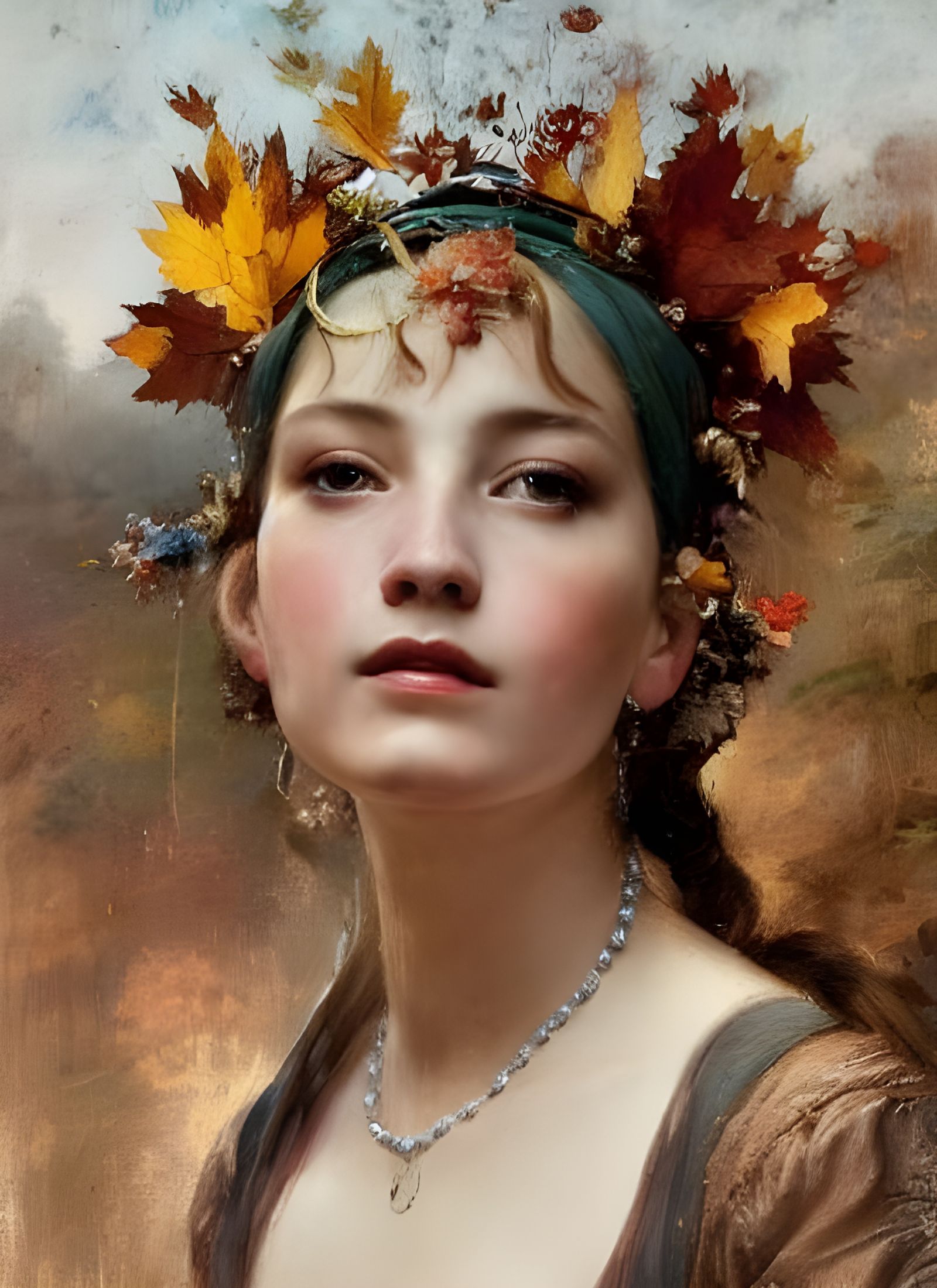 Renaissance Princess in Autumn, Classic Portrait