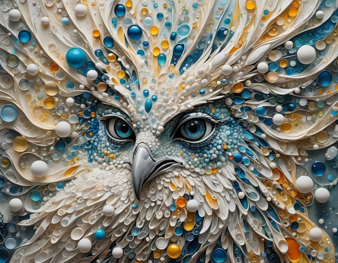 Abstract Soap Phoenix in Cubist Style