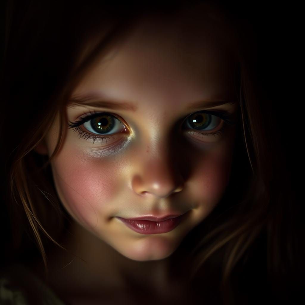 Chiaroscuro Portrait of a Little Girl