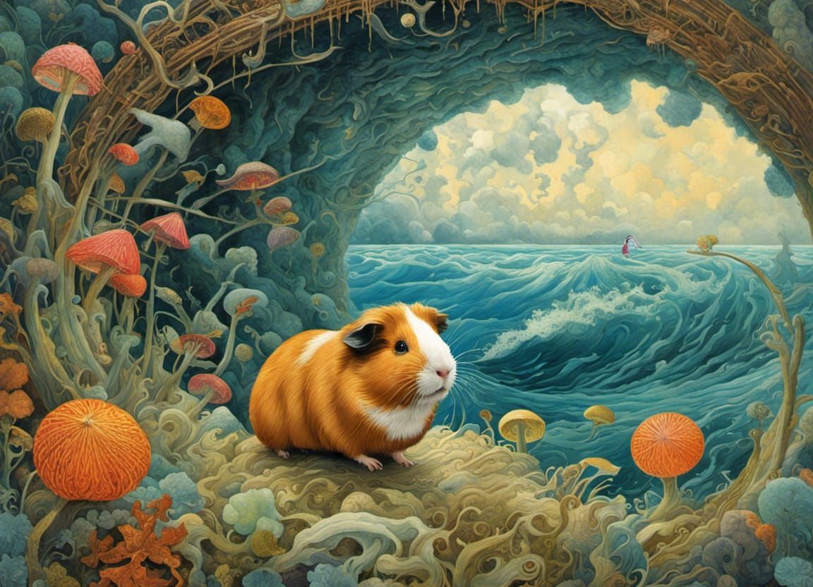 guinea pig in a cave