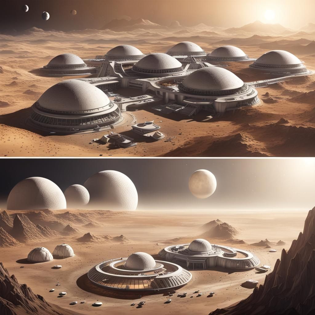 Futuristic Lunar City with Low-Gravity Arenas