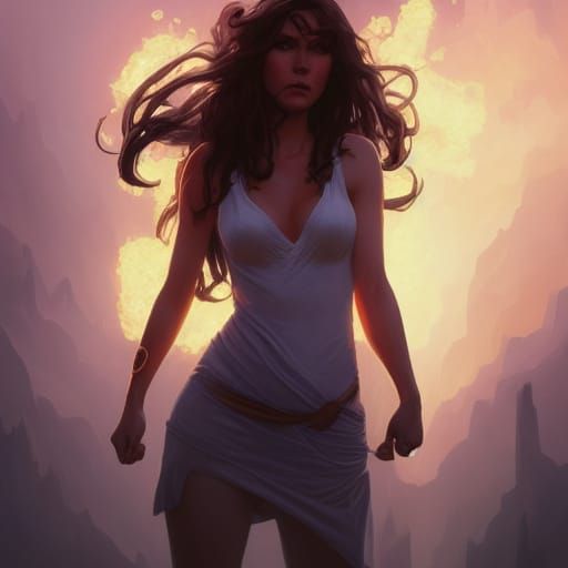 Misty Gates Portrait by Rutkowski and Mucha