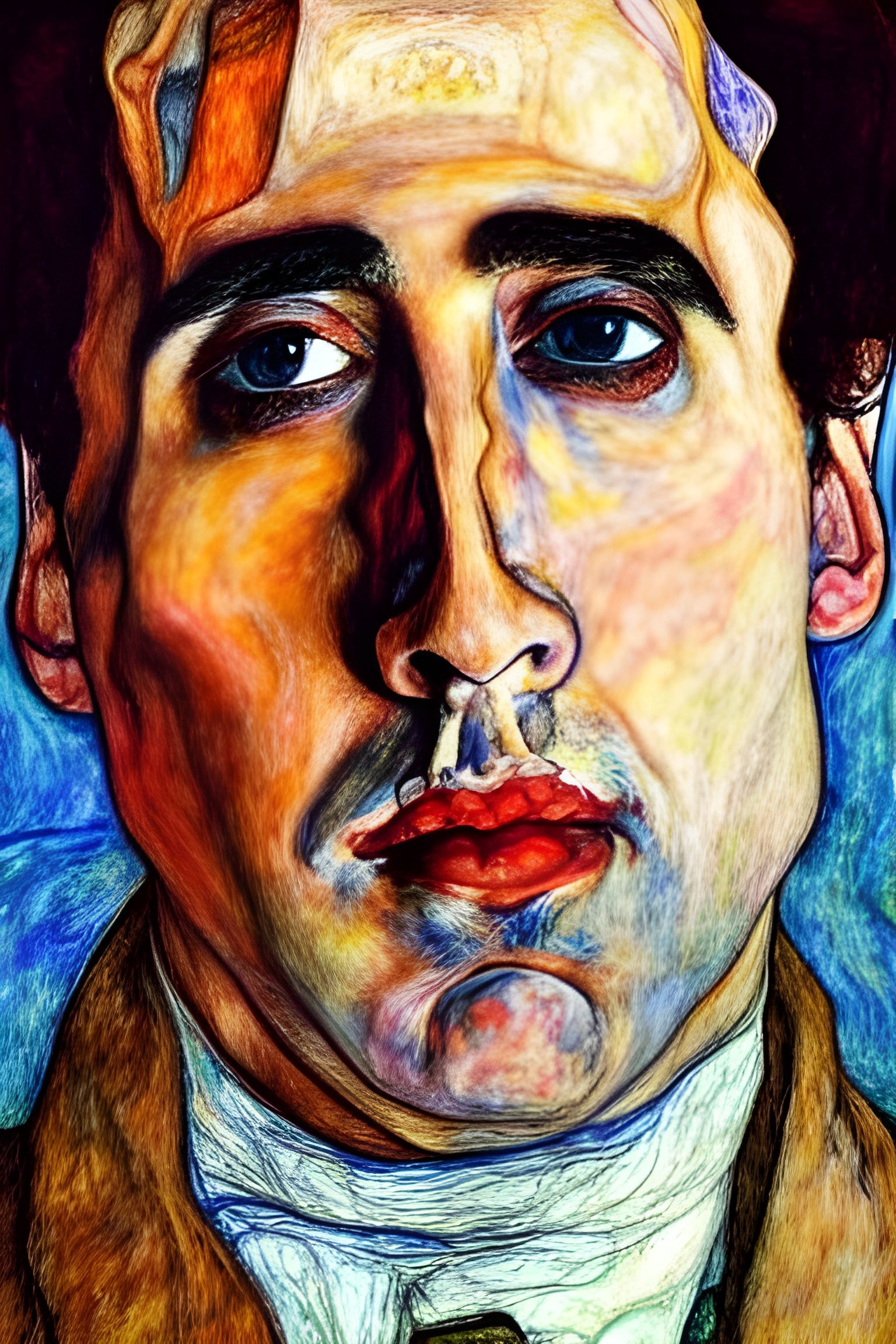 Nicolas Cage Portrait in Expressionist Style