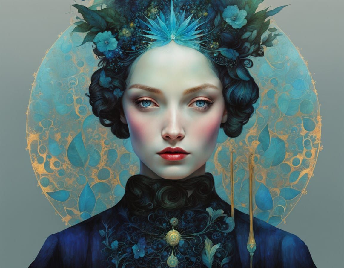 Mythical Mistress of the Forest in Ethereal Pastel Hues