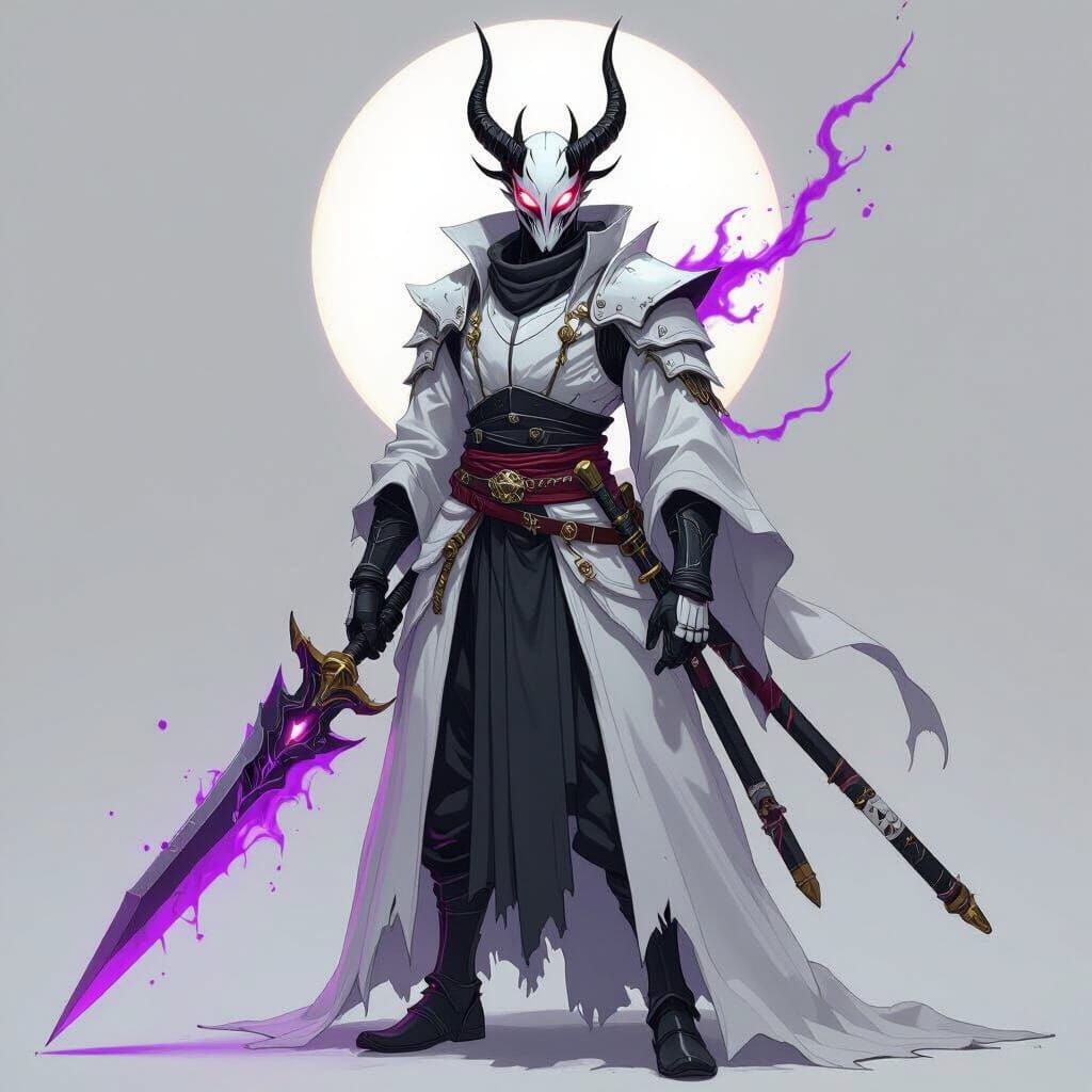 Menacing Arrancar Warrior with Dragon Horns