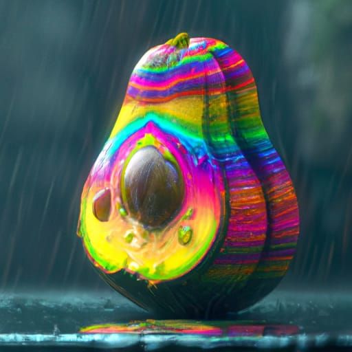 Rainbow Avocado: Detailed Matte Painting in Fantasy Style