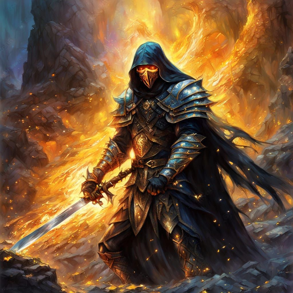 Sword of Blazing Glory in Fiery Rock