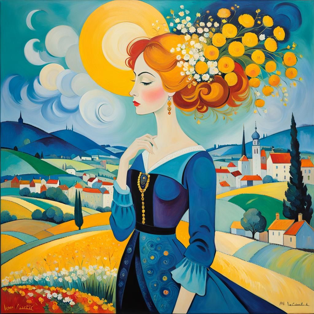 Colorful Post-Impressionist Oil Painting with Textured Paint