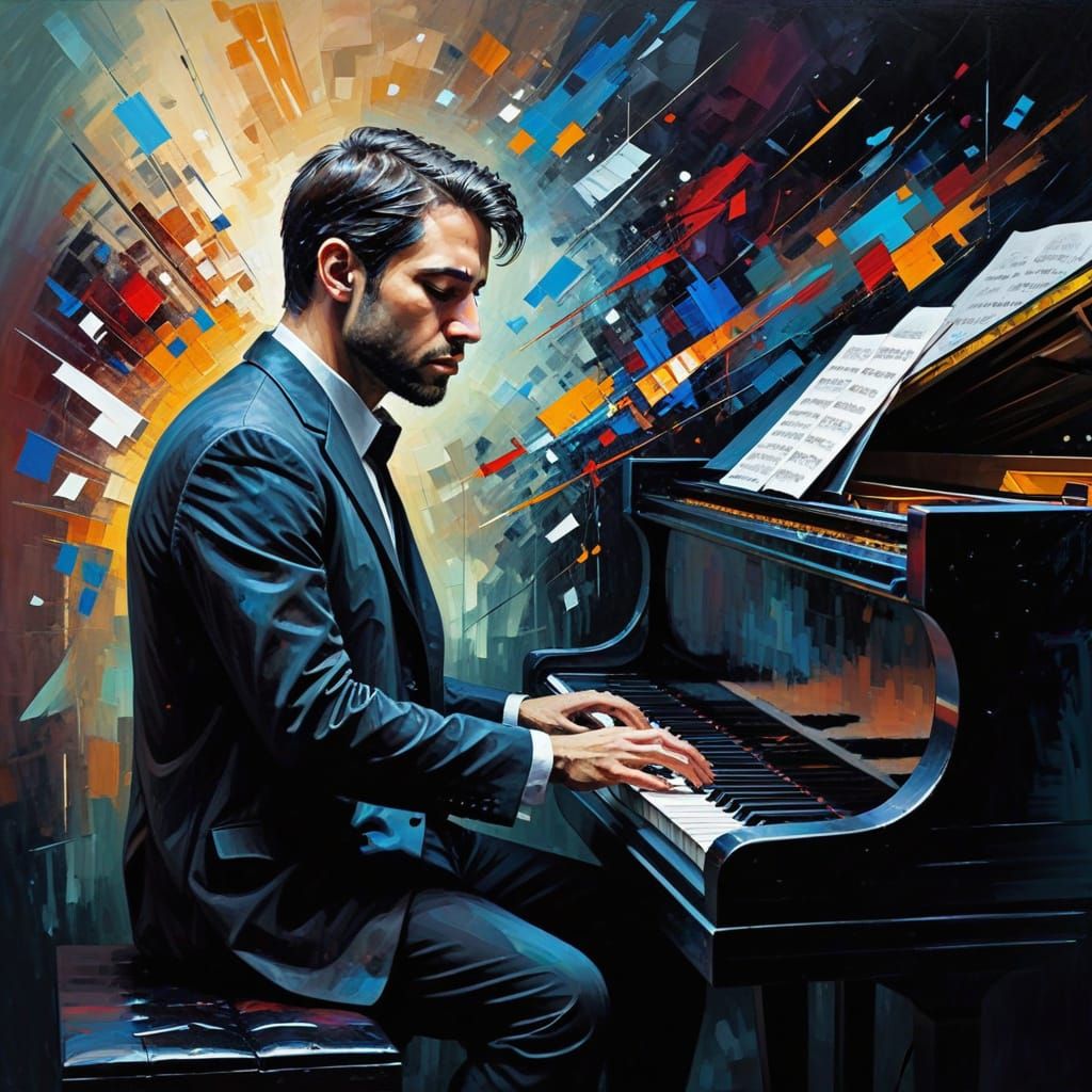 Ethereal Piano Serenade in Abstract Harmony