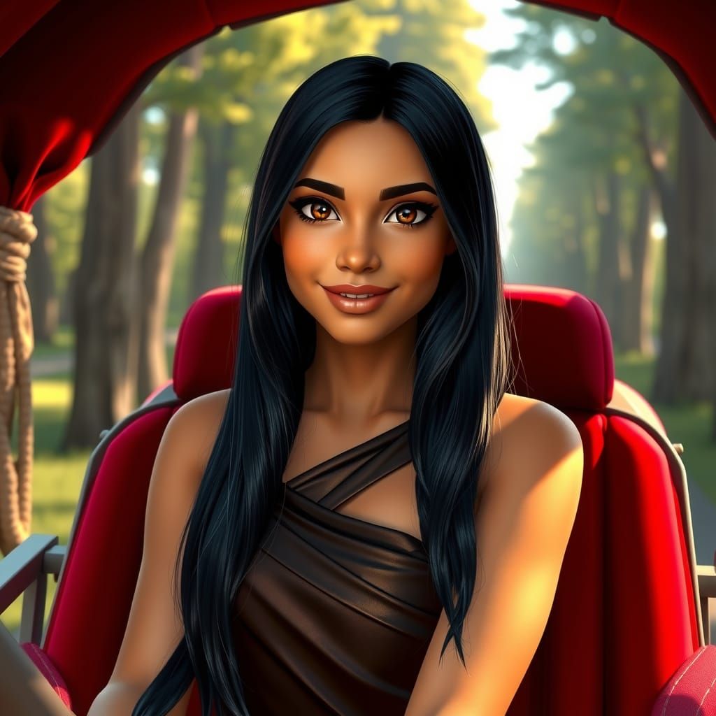 Pocahontas in a Summer Forest Carriage