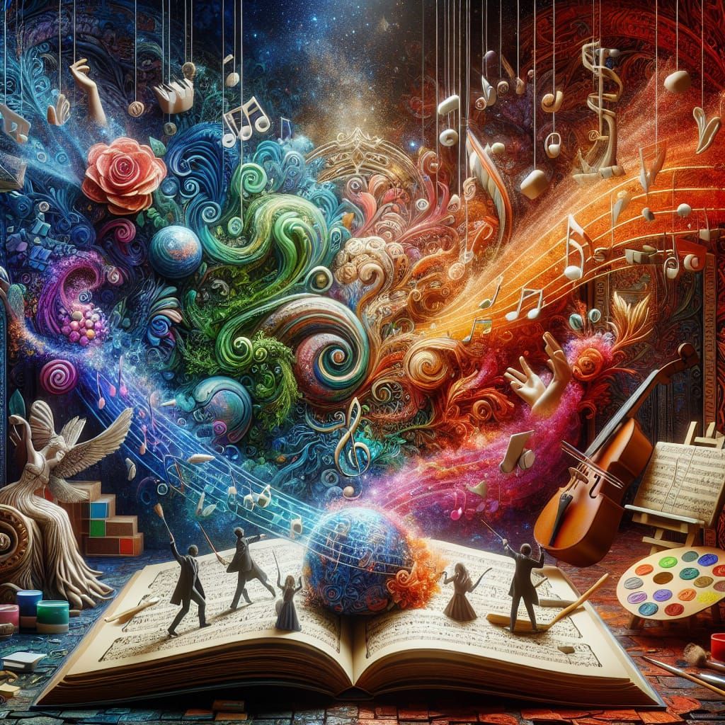 Educational Arts Utopia in Vibrant Fantasy