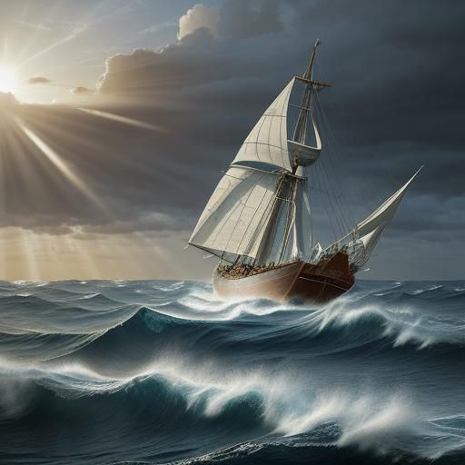 Sailboat at Sunset: Dramatic Digital Matte Painting