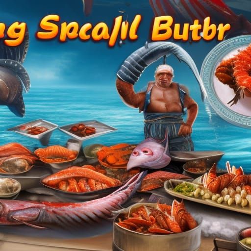 Advertisement for Seafood King All You Can Eat Buffet