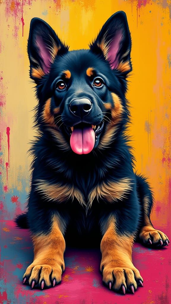 Vibrant Pop Art Dogs Celebrate Sensationalism in a Klimt-Ins...