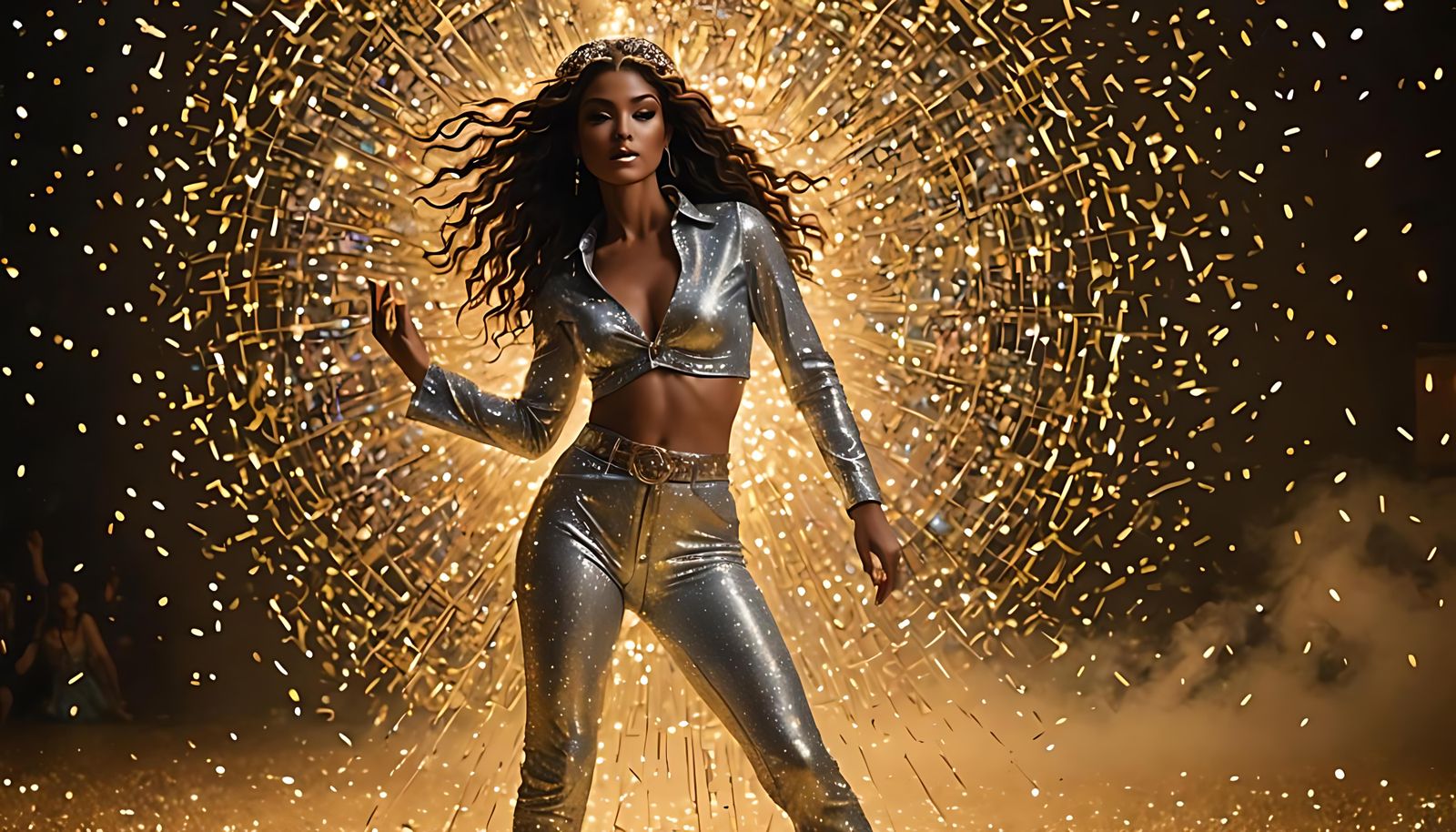 Glittering Disco Dancer in Motion