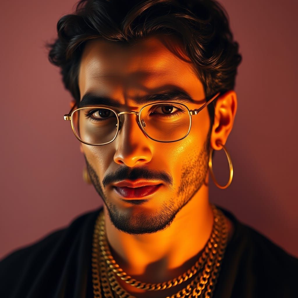 Striking Portrait of Middle Eastern Man in Realistic Style