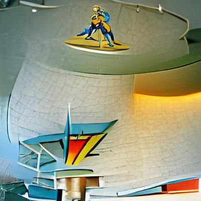 Space Needle Superhero Headquarters in Silver Age Style