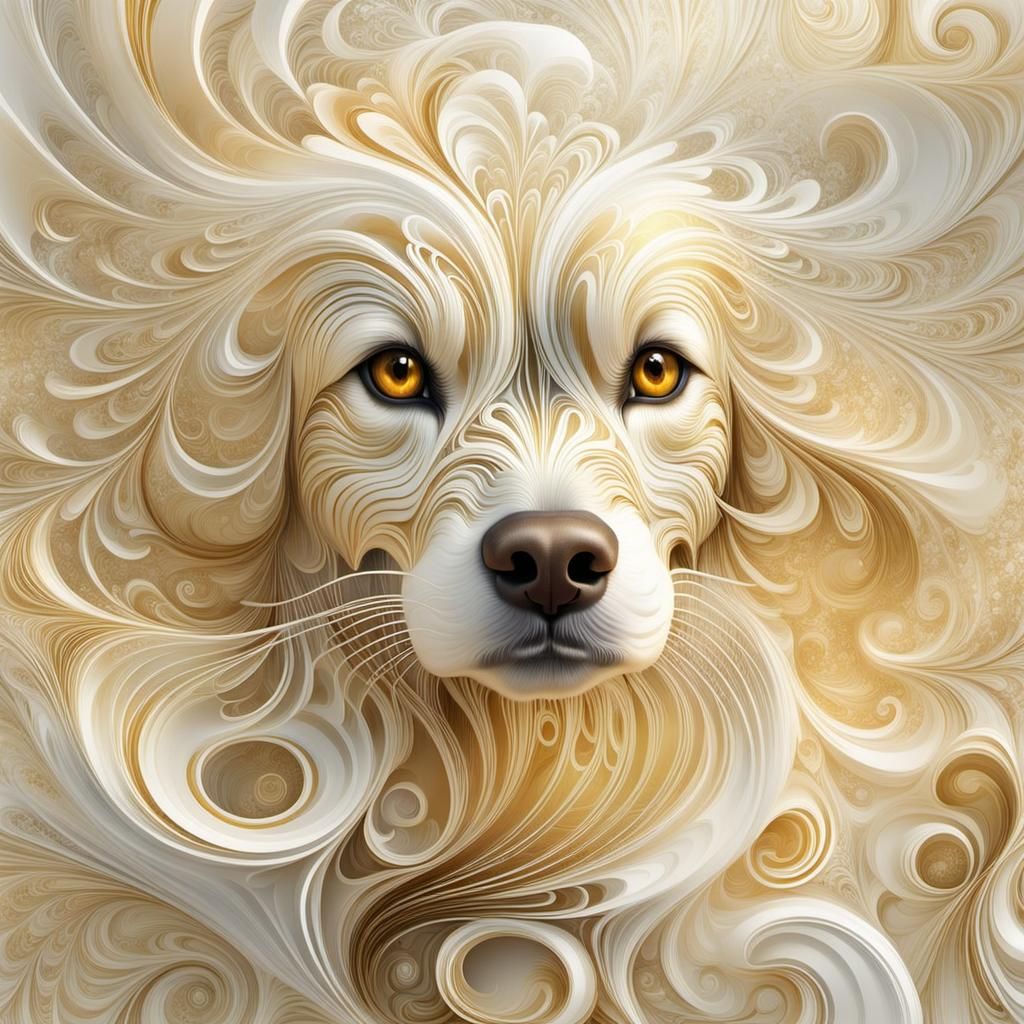 Algorithmic Golden Retriever in a Digital Art Style