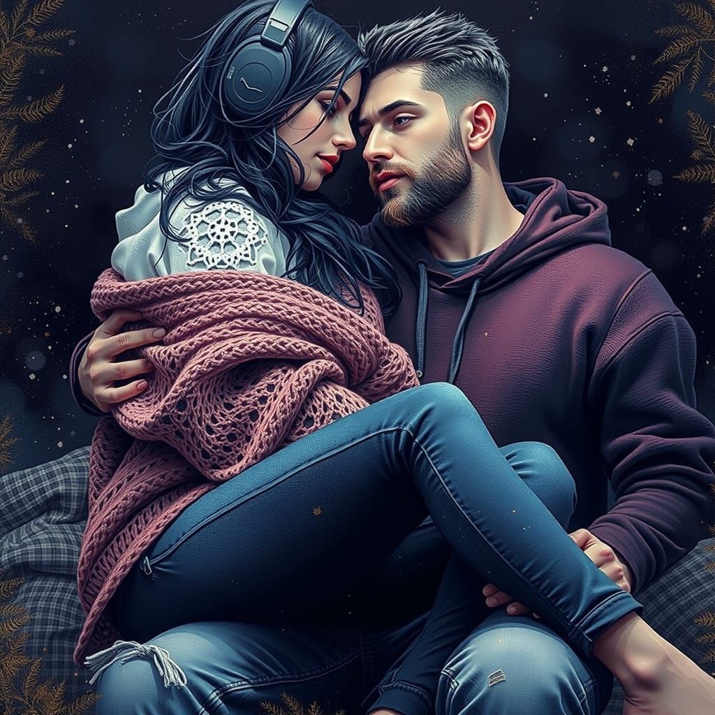 Romantic Moment in Warm Golden Light