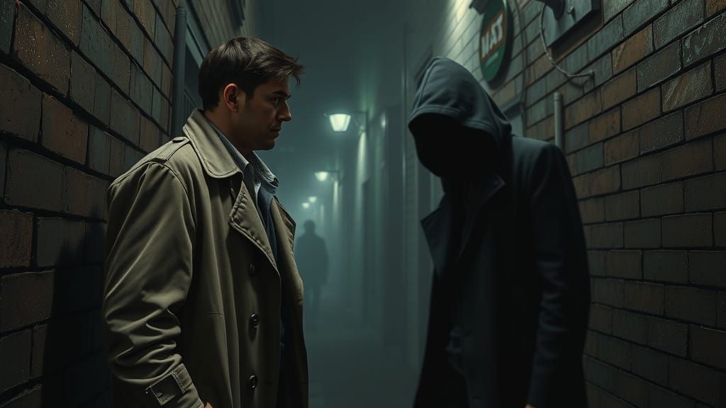 Detective Investigates Murder Mystery in Gritty Alleyway