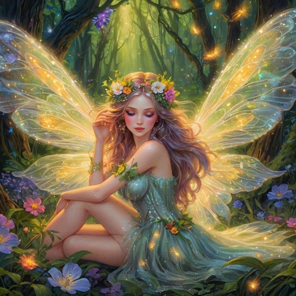 Enchanting Fairy Portrait in a Magical Forest