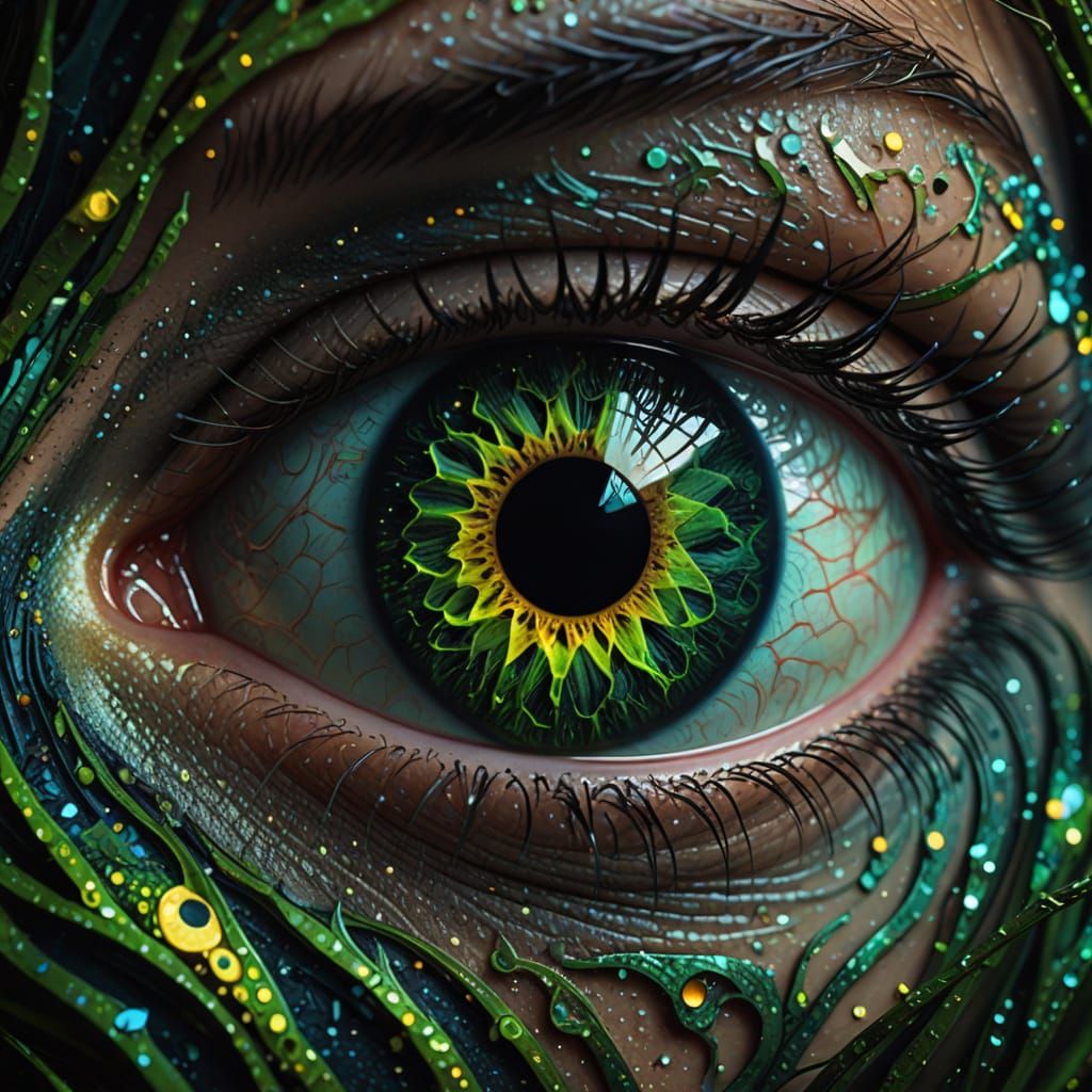 Glowing Eyes Dance Across a Starry Night Sky