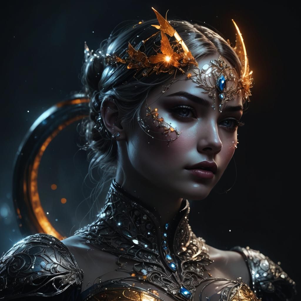 Princess Cinderella Portrait with Silver Filigree