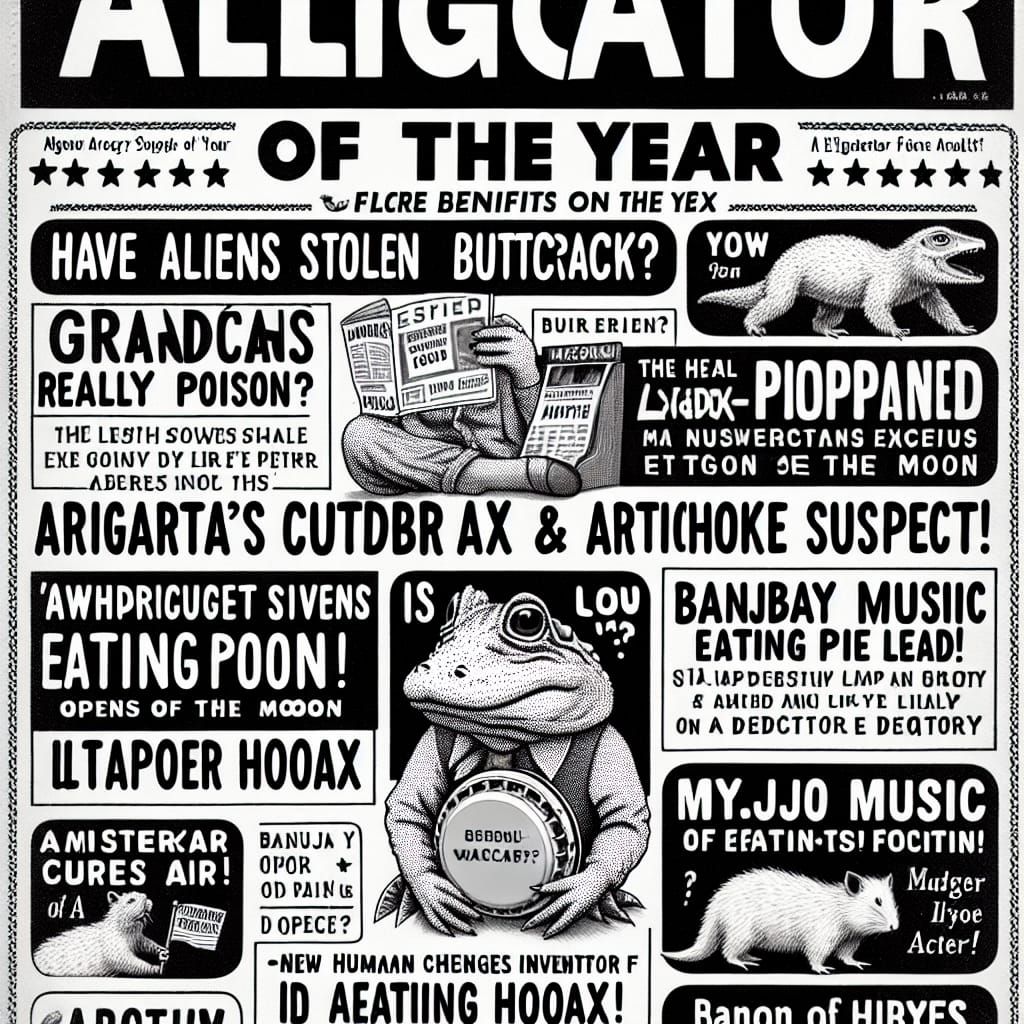 Imaginative 'Alligator of the Year' Magazine Cover